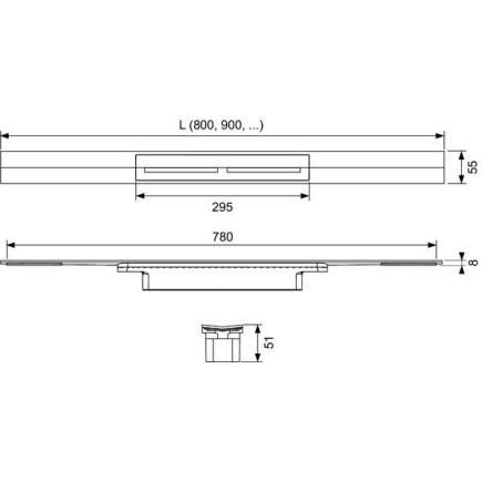 TECEdrainprofile Duššitrapp 1000mm värvilise PVD p