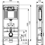 TECEconstruct WC-moodul nelja jalaga, H=1120 mm